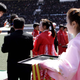 North Korea’s Kim Mi Kyong is awarded after winning the women’s race.